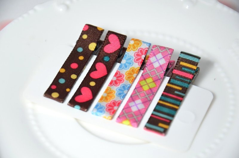 小公主必备的浏海夹(五入组)－草莓巧克力 - 围嘴/口水巾 - 其他材质 