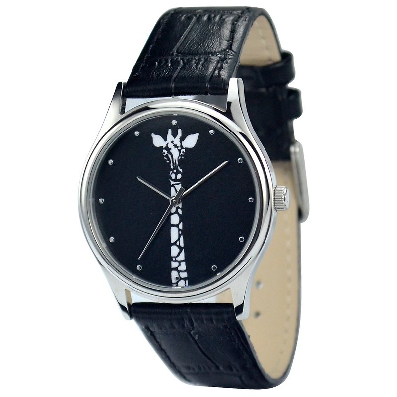 长颈鹿手表(黑白) - 中性设计 - 全球包邮 - 女表 - 其他金属 灰色