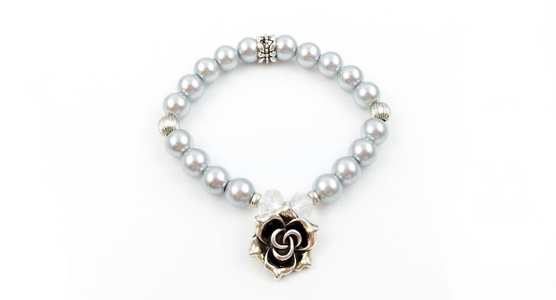 〈圣诞节组合〉珍珠玫瑰手链 - 手链/手环 - 其他材质 灰色