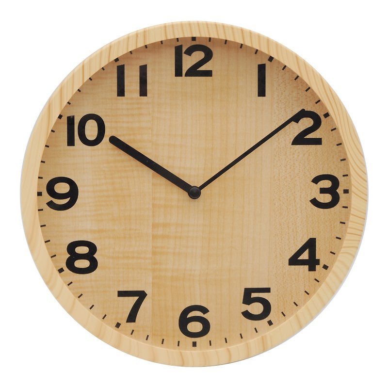 Natural - 居家设计挂钟自然木纹 静音无声卧房客厅办公室时钟 - 时钟/闹钟 - 塑料 金色