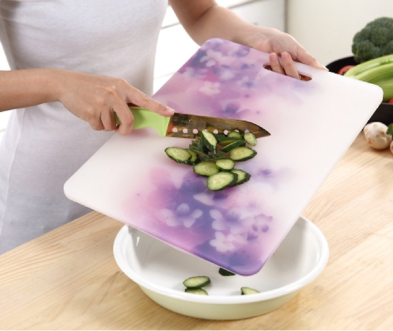 创意砧板塑胶切菜板紫罗兰设计餐厨厨房用品露营餐具文创礼物(中) - 厨房用具 - 塑料 紫色