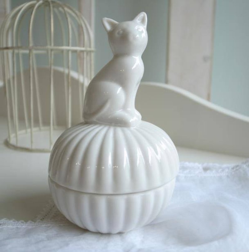 猫咪陶瓷收纳罐 - 植栽/盆栽 - 其他材质 白色