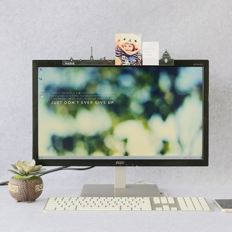 【欧士OSHI】电脑屏幕留言备忘板-巴黎 办公桌收纳 开学 生日礼物 - 其他 - 塑料 黑色