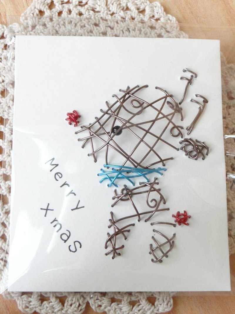 超触感铝线立体圣诞卡片~咪露麋鹿圣诞快乐 - 卡片/明信片 - 纸 咖啡色