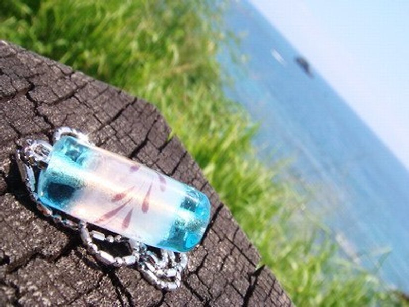 柚子林琉璃 - 盛夏 - 项链 - 玻璃 蓝色