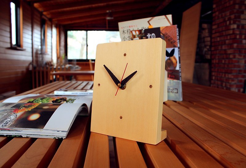 [阿拉斯加扁柏]原木桌钟 - 时钟/闹钟 - 木头 咖啡色