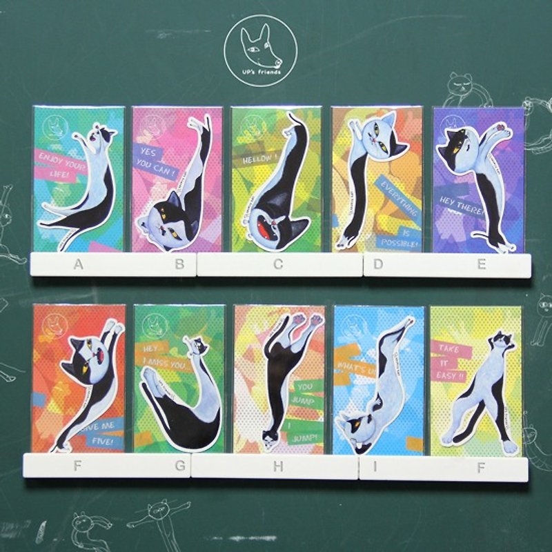 Machi Cat Sticker 麻吉猫系列-防水抗UV贴纸 (全系列收藏组/10款各1张/共10张) - 贴纸 - 纸 多色