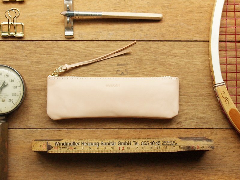 Simple Original 手工真皮笔袋 ( 定制化刻印英文名 / 礼物包装 ) - 铅笔盒/笔袋 - 真皮 金色