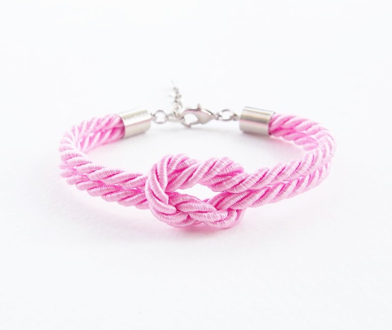 Pink knot bracelet - 手链/手环 - 其他材质 粉红色