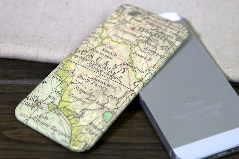 iPhone 5 背包外壳：佛罗伦斯地图 - 手机壳/手机套 - 防水材质 绿色