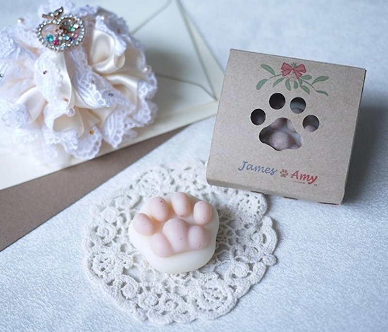 粉红肉球款 | 迷你猫掌皂 | 猫手作 | 婚礼小物、纪念小物 - 肥皂/手工皂 - 植物．花 白色