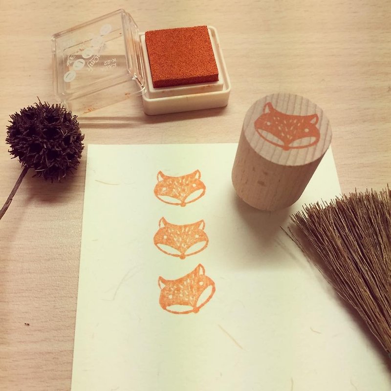 小狐狸手工印章*橡皮擦印章*手工刻章 - 印章/印台 - 橡胶 橘色