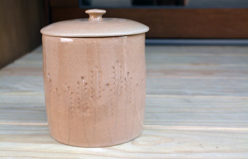 小麦压纹大罐子＿公平贸易 - 花瓶/陶器 - 其他材质 金色