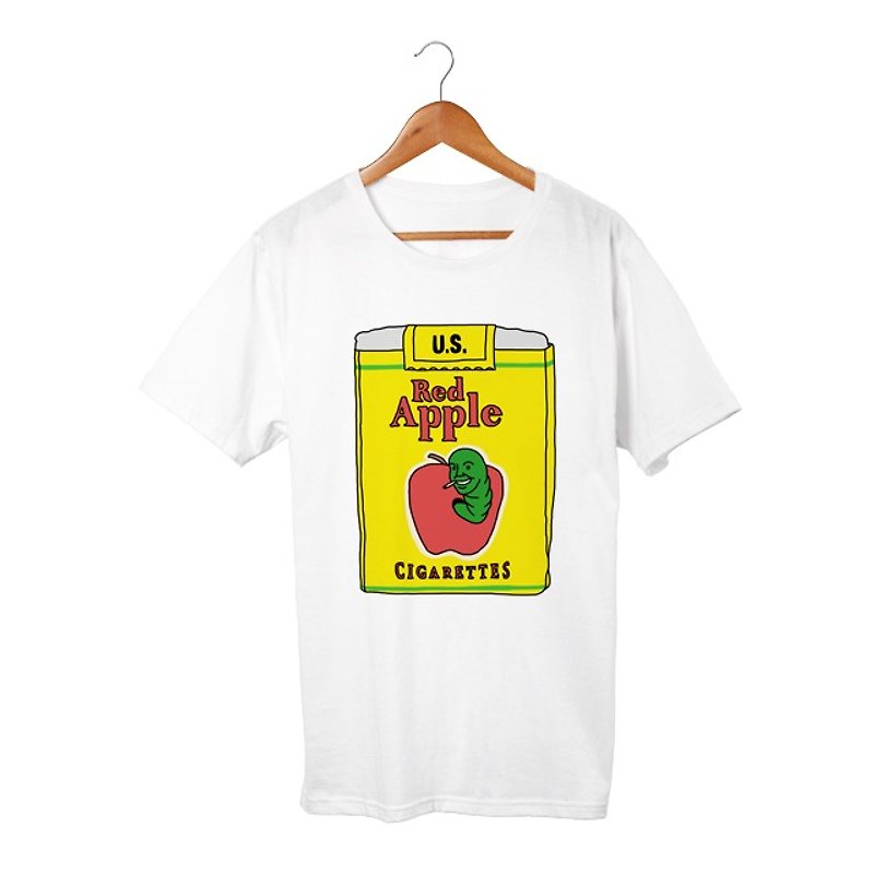 Red Apple cigarettes T-shirt - 男装上衣/T 恤 - 棉．麻 白色