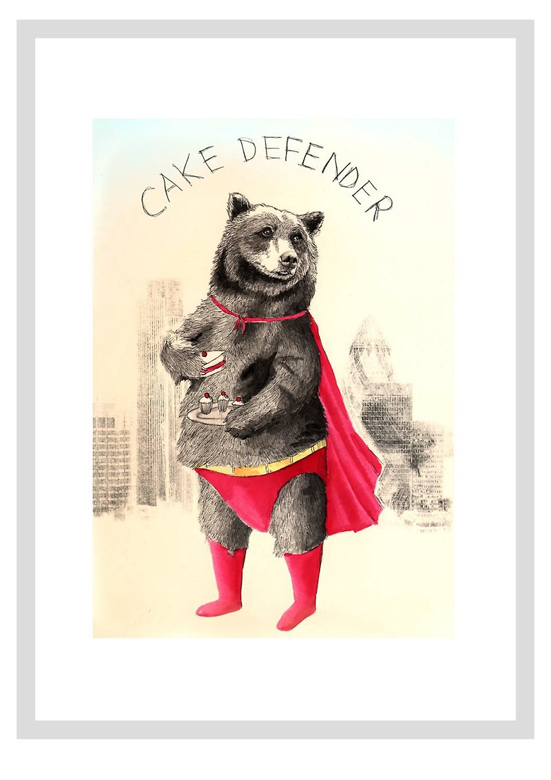 The Cake Defender 设计海报 | Jimbobart - 海报/装饰画/版画 - 纸 白色