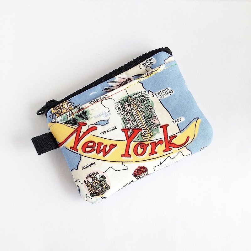 *巫蛊着*一手在握 去纽约旅行 零钱包(只有一个) - 零钱包 - 其他材质 蓝色