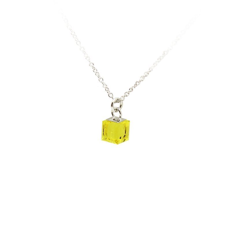 比比的眼"晶"系列-cube水晶项链(黄色透明) - 项链 - 宝石 黄色