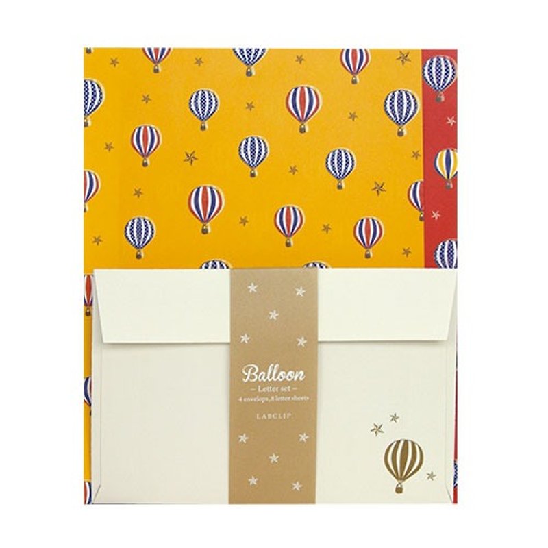 日本【LABCLIP】Letter Set 系列 Balloon 信纸组 / 黄色 - 卡片/明信片 - 纸 黄色