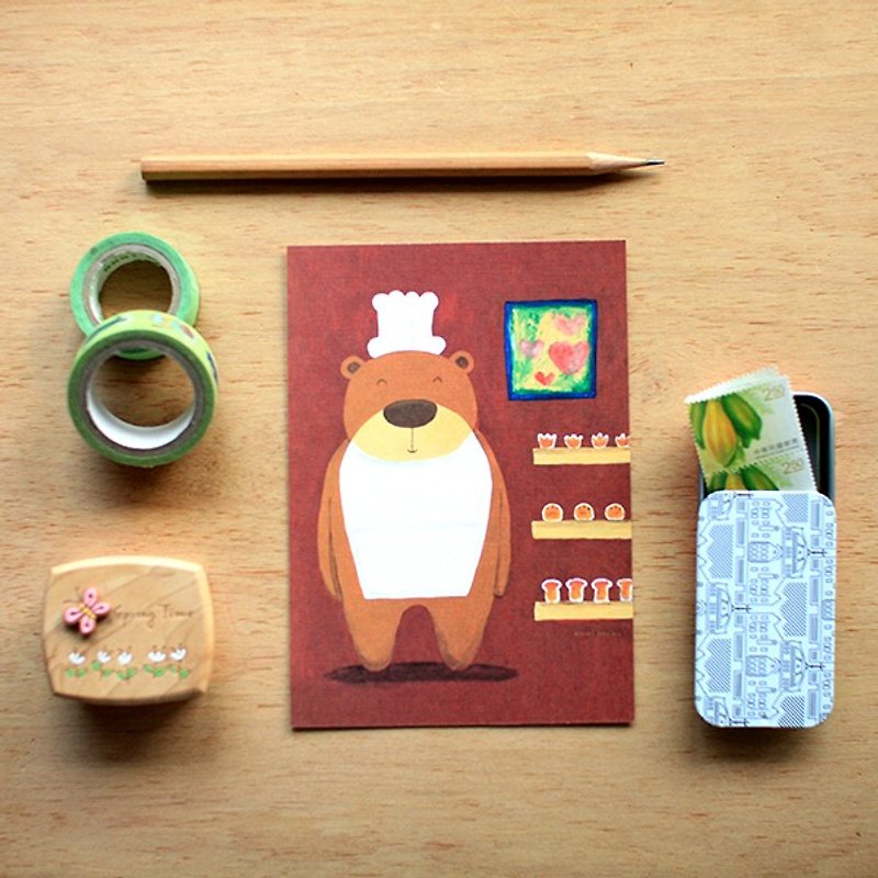 明信片 ∣ 面包熊 - 卡片/明信片 - 纸 多色