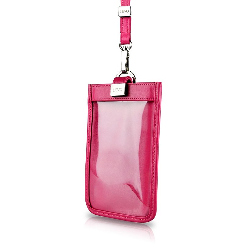 【LIEVO】 TOUCH - 颈挂式真皮手机套_桃红5.1 - 手机壳/手机套 - 真皮 粉红色