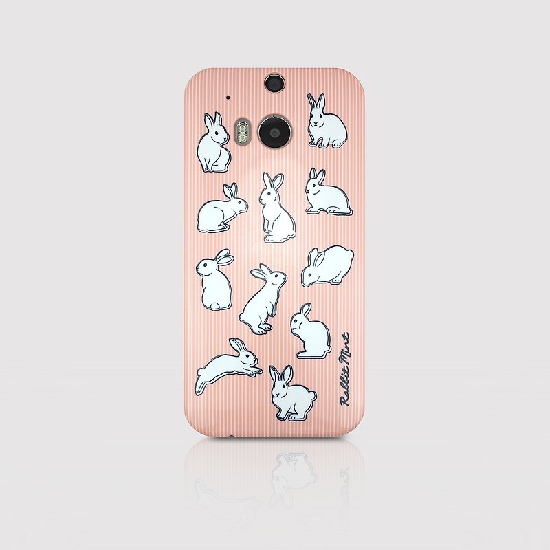 (Rabbit Mint) 薄荷兔手机壳 - 粉红直条系列 - HTC One M8 (P00050) - 手机壳/手机套 - 塑料 粉红色