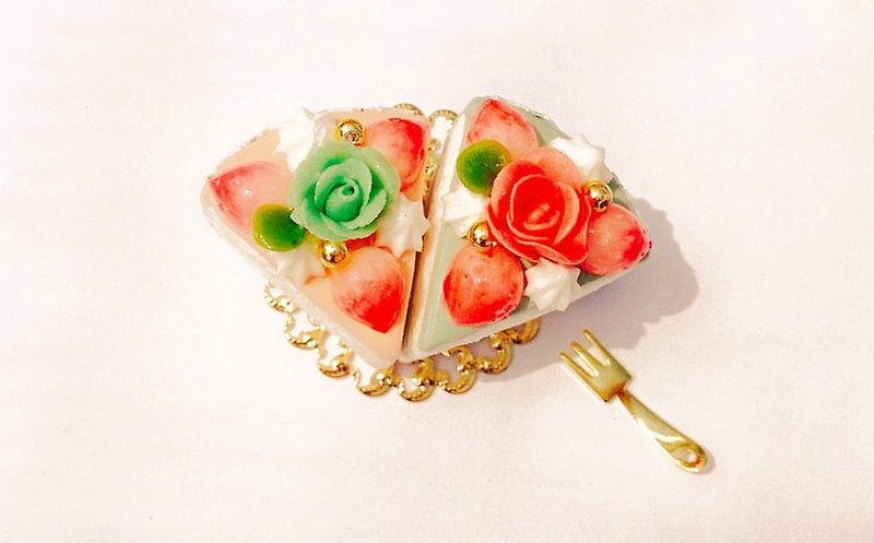 【Sweet Deco】草莓甜心钥匙圈 - 钥匙链/钥匙包 - 粘土 多色