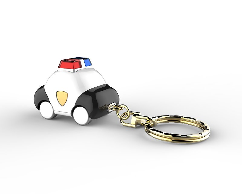 萌小车钥匙圈-警车 (圣诞节礼物) - 钥匙链/钥匙包 - 塑料 白色