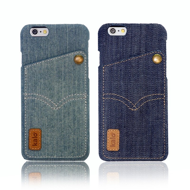 【买一送一】Kalo卡乐创意 iPhone 6(4.7寸) 6S 丹宁卡片口袋保护 - 手机壳/手机套 - 其他材质 蓝色