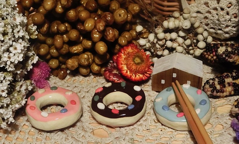 陶瓷筷架 小物- 甜甜圈 - 花瓶/陶器 - 其他材质 咖啡色