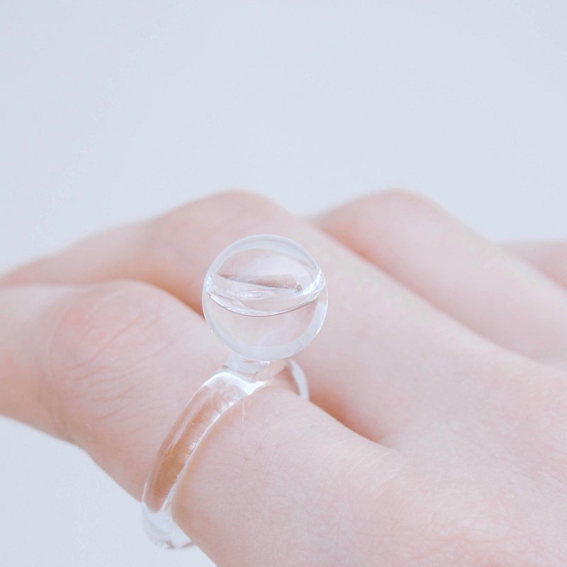 玻璃手工戒指 迷你水珠款 别致之礼 - 戒指 - 玻璃 透明