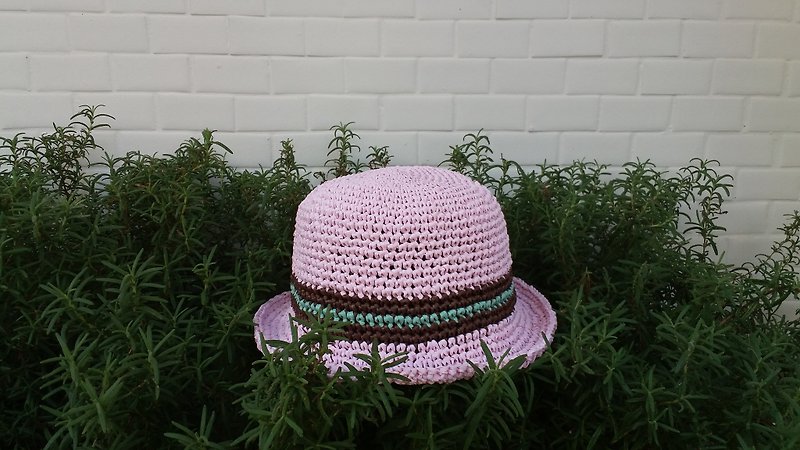 小童草帽 - 粉红色 - 帽子 - 棉．麻 粉红色