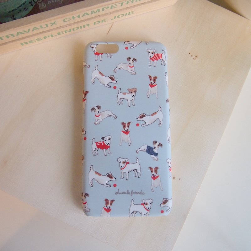 圣诞礼物 杰克罗素梗手机壳 iPhone 粉蓝 - 平板/电脑保护壳 - 塑料 蓝色