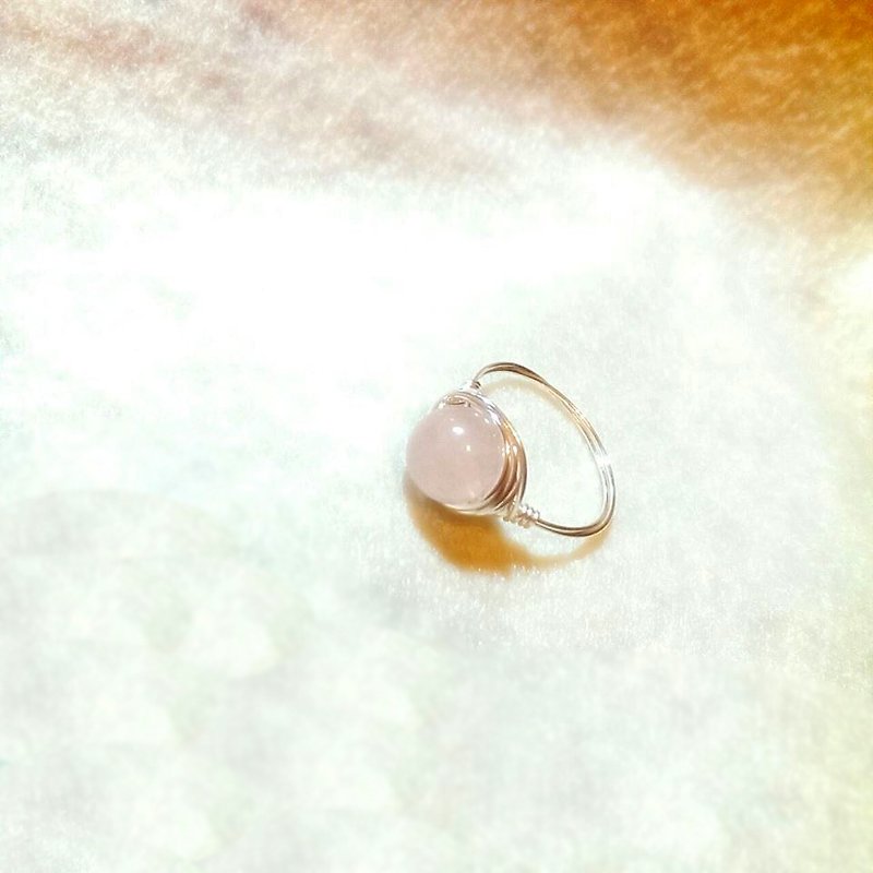 【LeRoseArts】Minimalier系列粉晶戒指 - 999纯银线手制 - 戒指 - 宝石 粉红色
