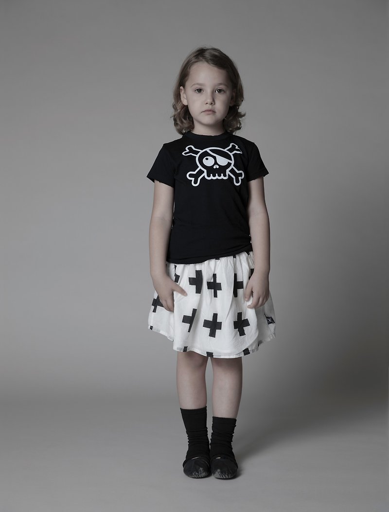 2015春夏 NUNUNU 满版十字棉质短裙 - 其他 - 棉．麻 黑色