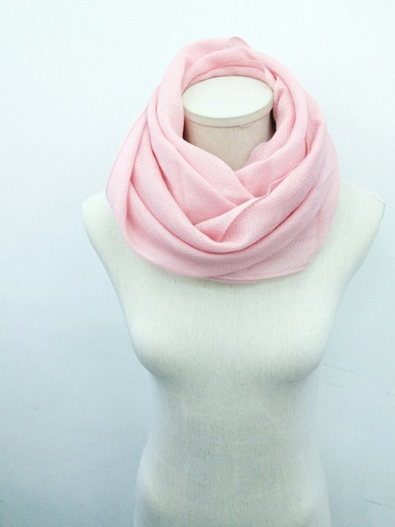 鉐叶 素面羊毛围巾(粉) 圣诞 - 丝巾 - 羊毛 粉红色