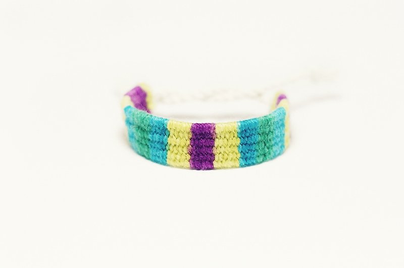 手感编织羊毛手绳-南美条纹 - 手链/手环 - 其他材质 多色
