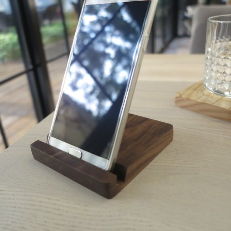 icoaster原木智慧杯垫/手机架 - 手机座/防尘塞 - 木头 咖啡色