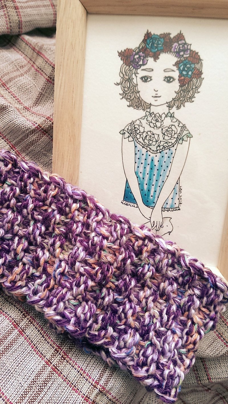 Lan 手作夏日针织发带(粉紫) - 发带/发箍 - 其他材质 紫色