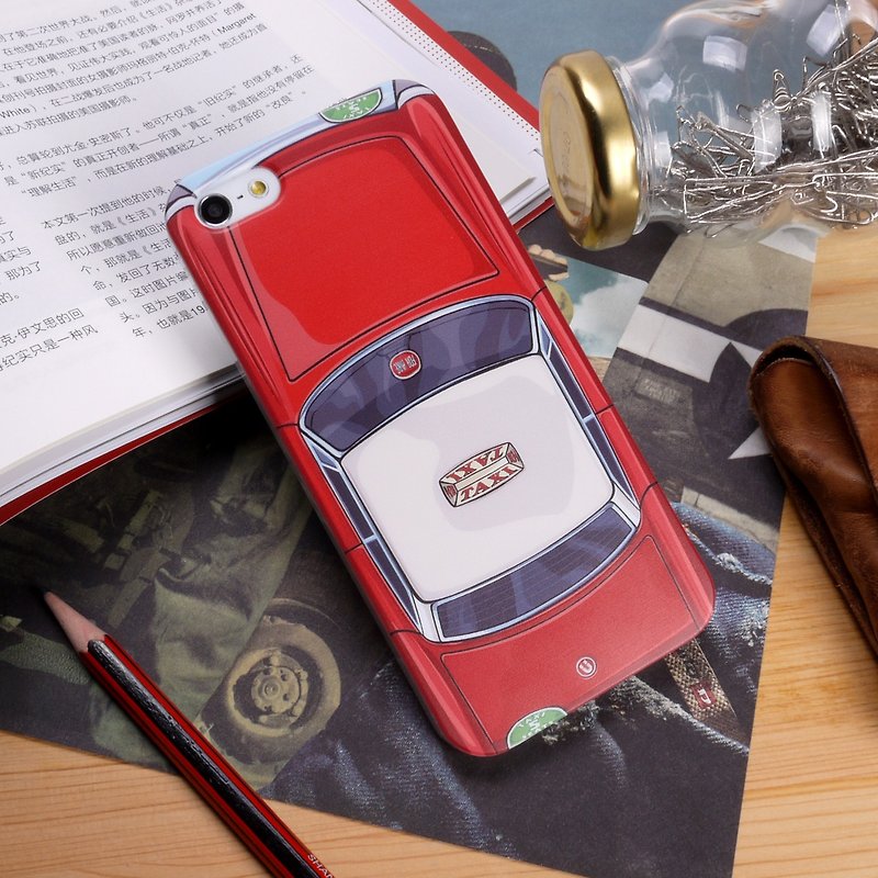 香港原创设计 香港系列- 红色的士图案 iPhone X,  iPhone 8,  iPhone 8 Plus,  iPhone 7, iPhone 7 Plus, iphone 6/6S , iphone 6/6S PLUS, Samsung Galaxy Note 7 透明手机壳 - 手机壳/手机套 - 塑料 红色