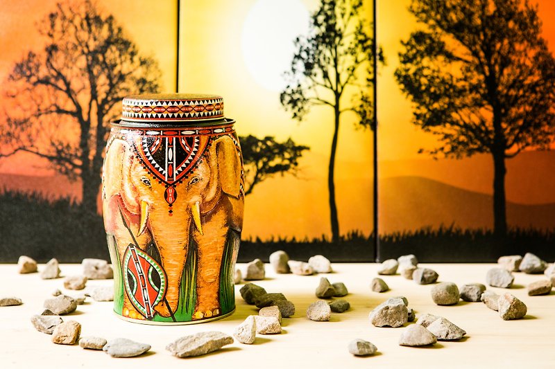 【绝版】守护非洲大象茶罐(内含肯尼亚大地茶/20个立体茶包) - 茶 - 新鲜食材 咖啡色