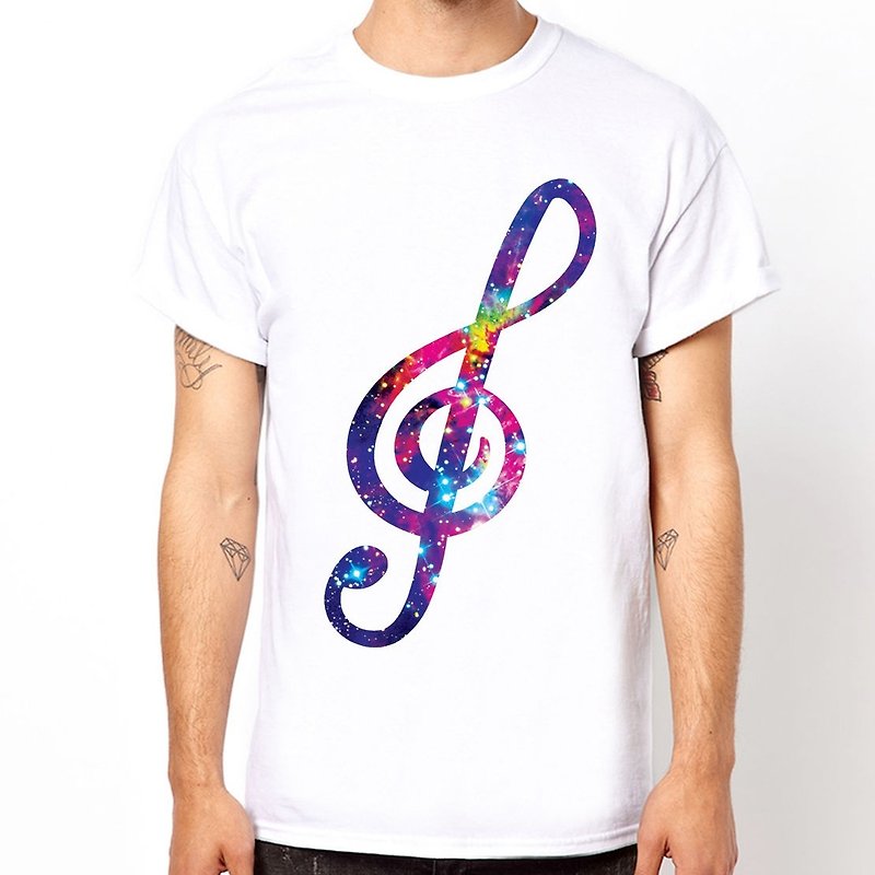 MUSIC NOTE-Cosmic短袖T恤-白色 音乐宇宙时尚设计原创品牌银河 - 女装 T 恤 - 其他材质 白色