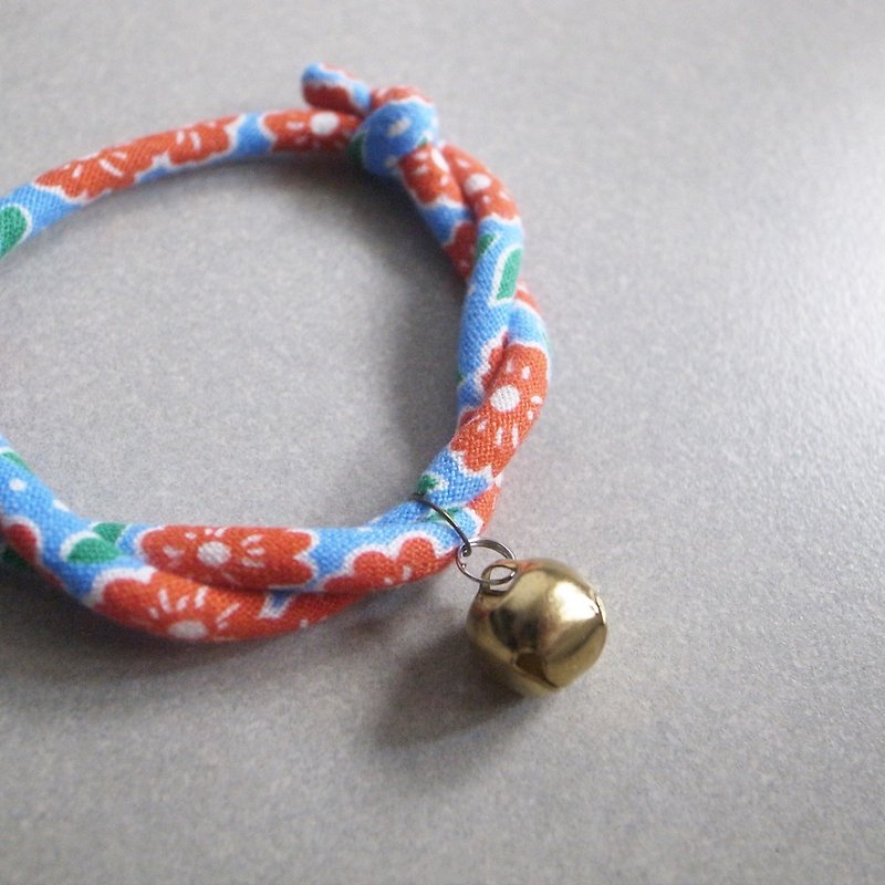 北欧棉布日本犬猫颈圈(可调式)--海洋蓝 (安全项圈) - 项圈/牵绳 - 棉．麻 蓝色
