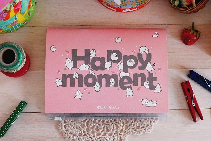 *Mori Shu* 票根收藏本-麻糬兔Happy monment-粉红色 (附收纳书套) - 笔记本/手帐 - 纸 粉红色