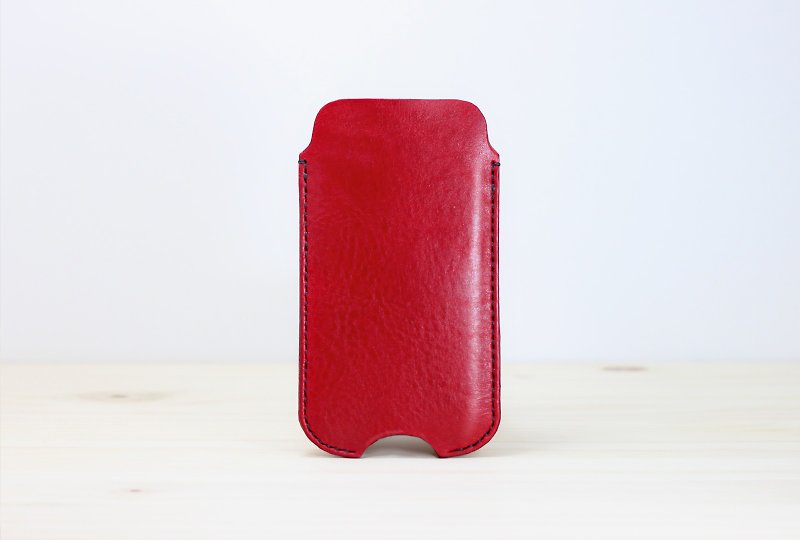 iPhone 6  / 6s / 7 极简手工真皮皮革手机套 - 手机壳/手机套 - 真皮 红色