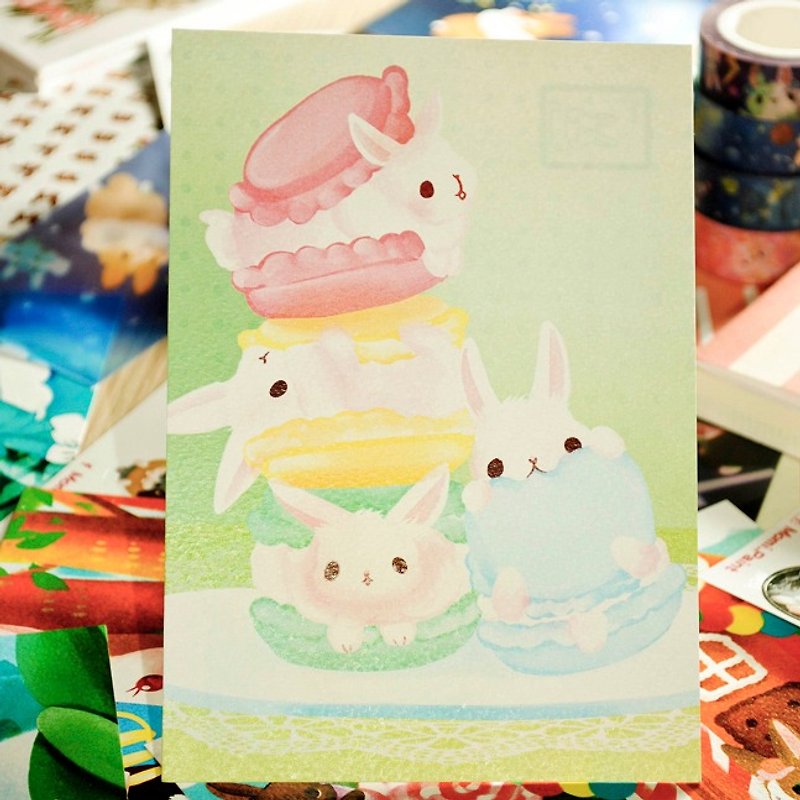 小兔甜点明信片*马卡龙兔兔 - 卡片/明信片 - 纸 多色