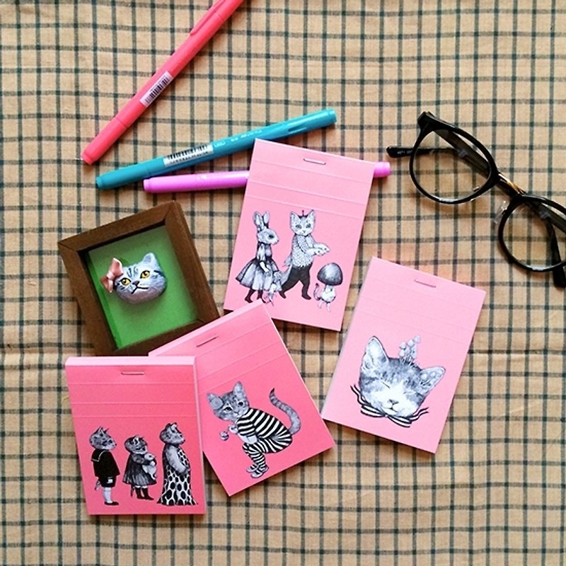 日本插画家YOKO HIGUCHI的MINI便条本 - 贴纸 - 纸 粉红色