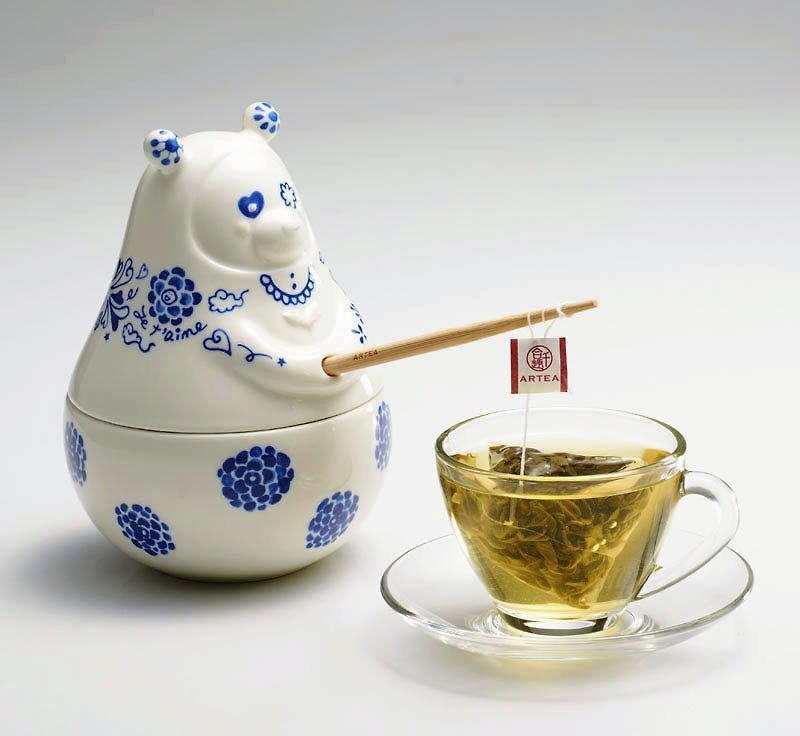 茶禅一味【爱青瓷打坐Tea熊罐】阿里山仙雾高山茶)ARTEA 千合趣 - 茶 - 其他材质 蓝色