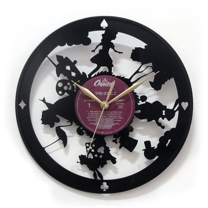 黑胶时钟。爱丽丝梦游仙境 - 时钟/闹钟 - 其他材质 黑色