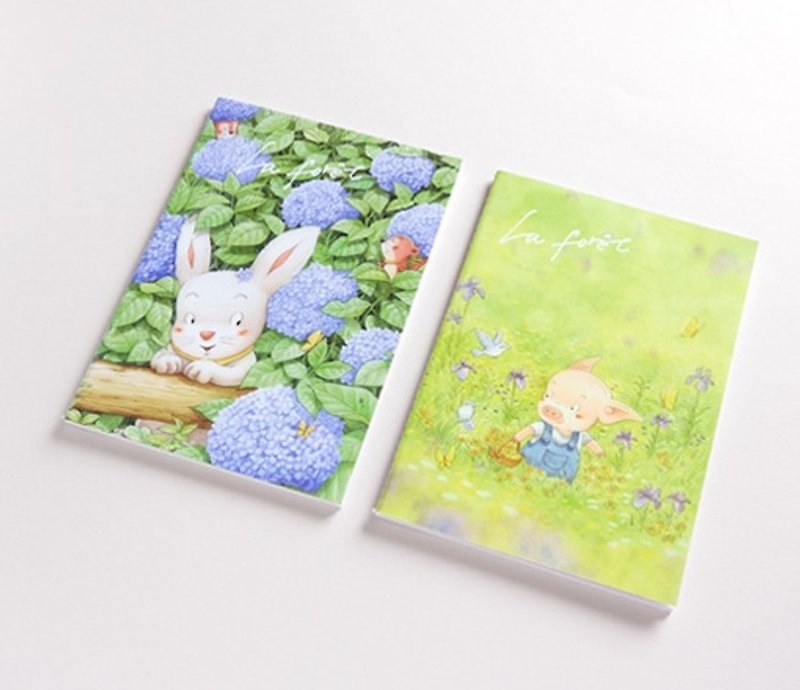 小森林小本本／小兔&小猪组（笔记本／2本） - 笔记本/手帐 - 纸 紫色