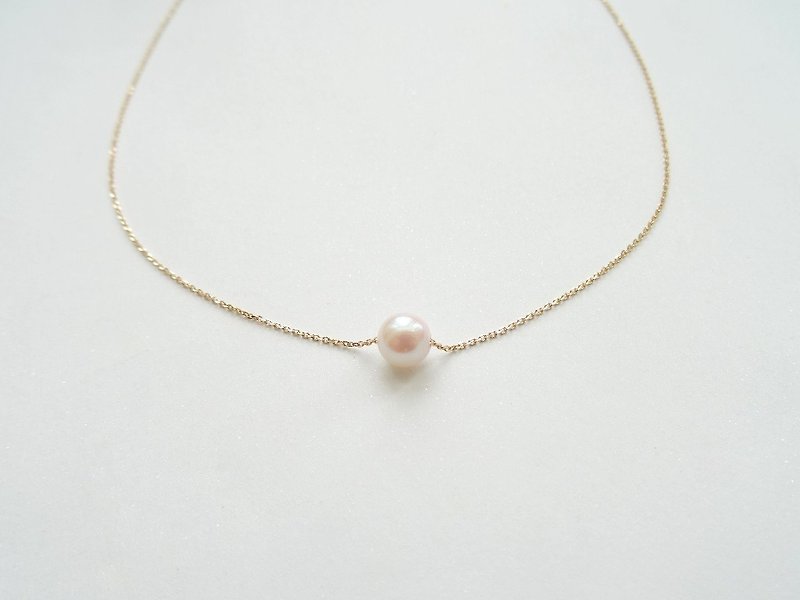 轻珠宝 - AKOYA 海水珍珠 6mm 日本18K金可拆式可调整裸感项链 - 项链 - 宝石 白色